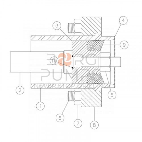 image 277780085 Nut - 8l piston rod for Vermeer Navigator D130x150 VBM BORG Pumps GMBH