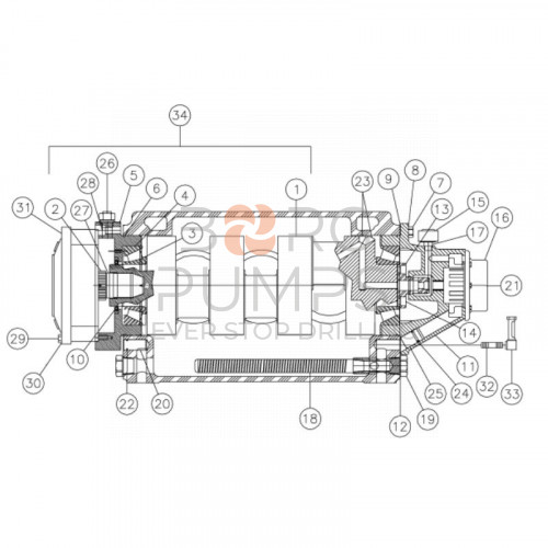 image 277780050 Gearbox - #8 kit 7.07 ratio auburn for Vermeer Navigator D130x150 VBM BORG Pumps GMBH