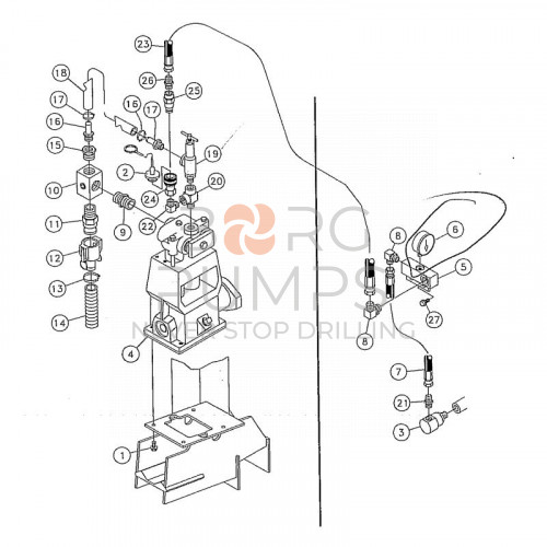 image 234680-001 Pump-3 gpm water (breakdown fig. 8-6, 8-7) for Vermeer Navigator D7x11A BORG Pumps GMBH