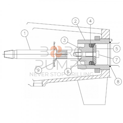 image 279254001 Piston - rod for Vermeer Navigator D80x100 S2 Aplex 150 GPM BORG Pumps GMBH