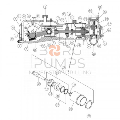image 287078008 Rod - connecting (inserted) for Vermeer Navigator D80x100 S2 Kerr 150 GPM BORG Pumps GMBH