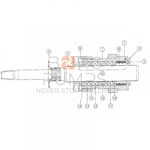 image 224408-159 Elastomer spring for Vermeer Navigator D40x40 BORG Pumps GMBH