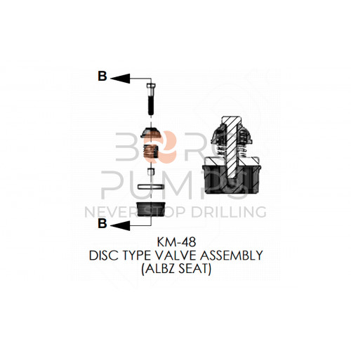 image Delrin Valve Complete with ALBZ Seat for KERR (KM-48) BORG Pumps GMBH