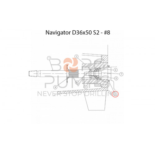 image 224408-131 Seal-stuffing box (rubber) for Vermeer Navigator BORG Pumps GMBH